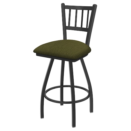 Holland Bar Stool Co 25" Swivel Counter Stool, Pewter Finish, Graph Parrot Seat X810